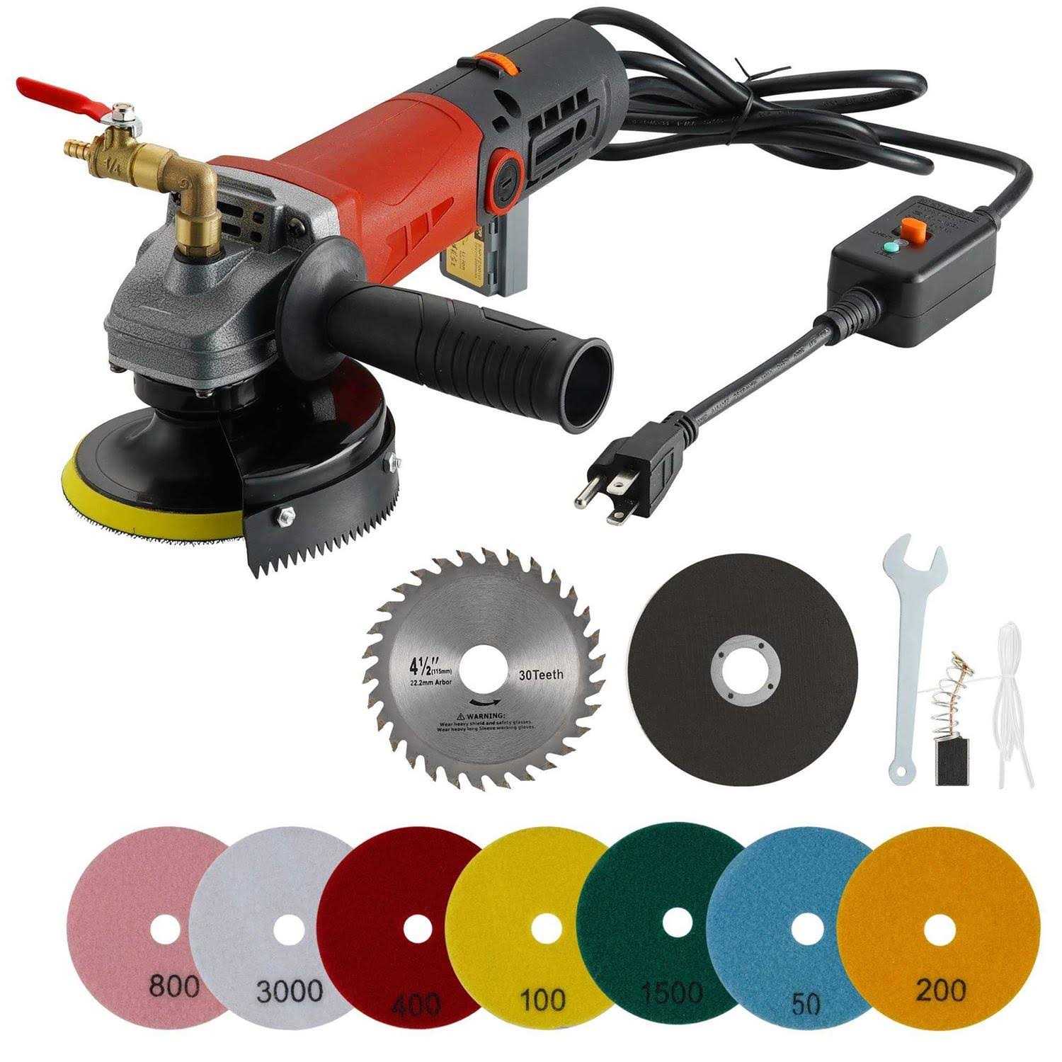 SILVEL Wet Polisher 860W/110V 6 Variable Speed Granite Polisher with Diamond Polishing Pads - Cheap Fitting