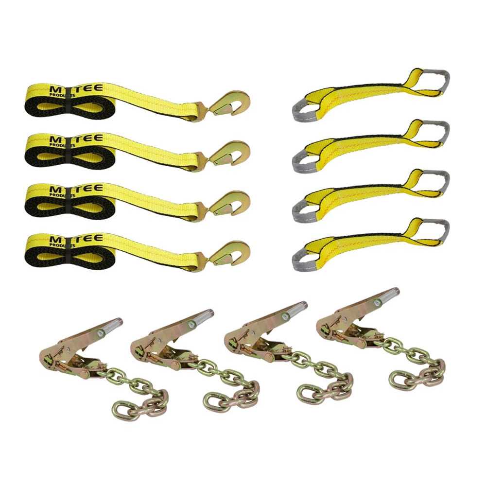 Mytee Products 8 Point Roll Back Vehicle Tie Down Kit with Chain Extension on Both Ends - Cheap Fitting
