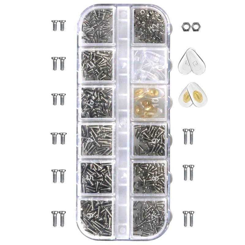 Mearun Solar Eyeglass Repair Kit with Glasses Screws Contains Precision Screwdriver Kit and Nose Pads - Cheap Fitting