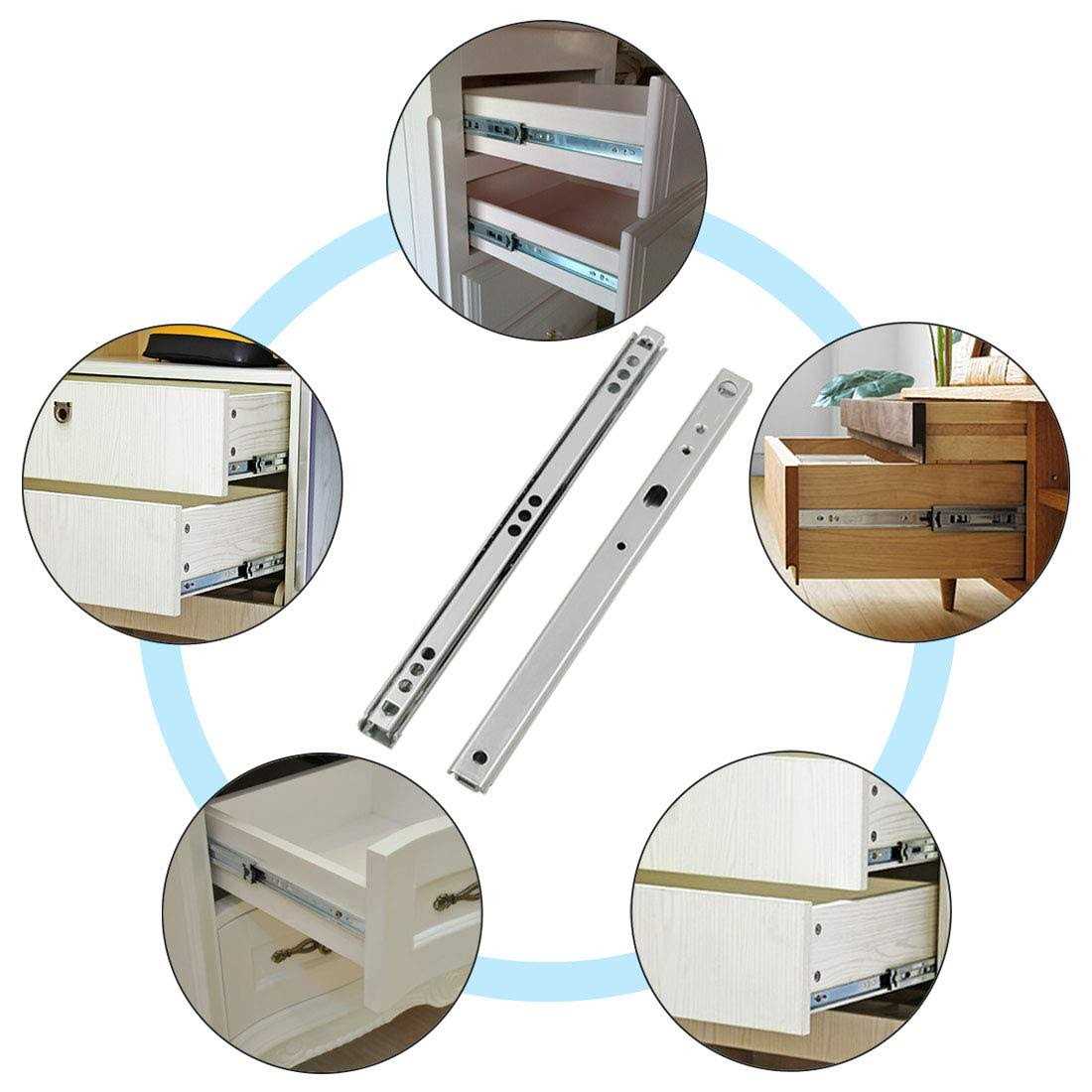yoohey Metal Drawer Slides Ball Bearing Two Way Slide Track Rail 0.7 inch Wide - Cheap Fitting