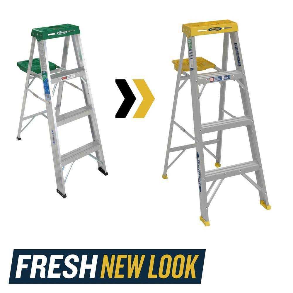 Werner 4 ft Type II Aluminum Step Ladder 354 - Cheap Fitting