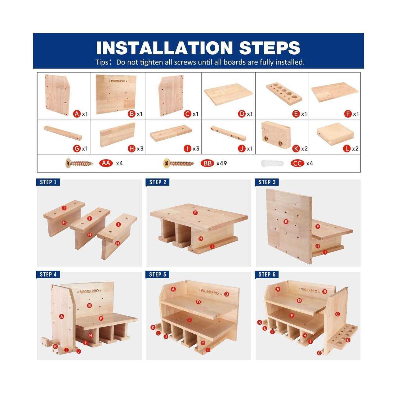 Workpro Power Tool Organizer Cordless Drill Holder Storage Wall Mount with 5 Dr - Cheap Fitting