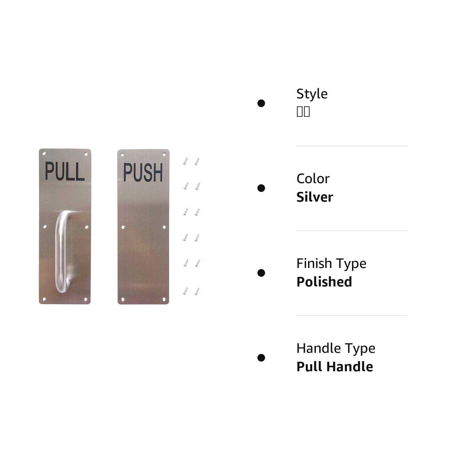 Aimyoo Stainess Steel Door Handle, Pull and Push Plate Commercial Door Handle with Screws 11.8 x 3.2 - Cheap Fitting