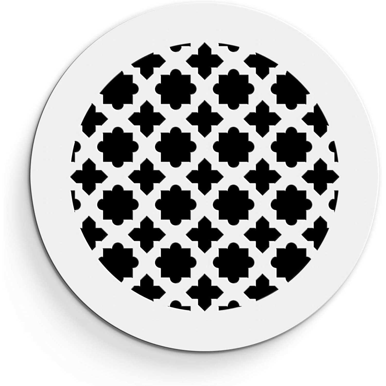 Saba Air Vent Cover Grille – Acrylic Plexiglass 6 inch Round Duct Opening (7.5 inch Round Overall) White Finish Decorative Register C - Cheap Fitting
