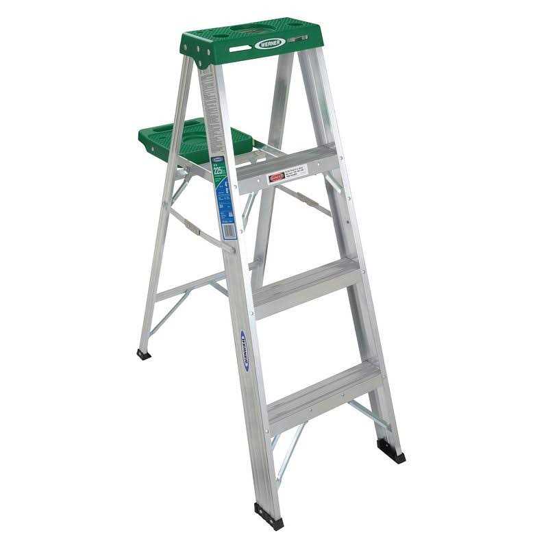 Werner 4 ft Type II Aluminum Step Ladder 354 - Cheap Fitting