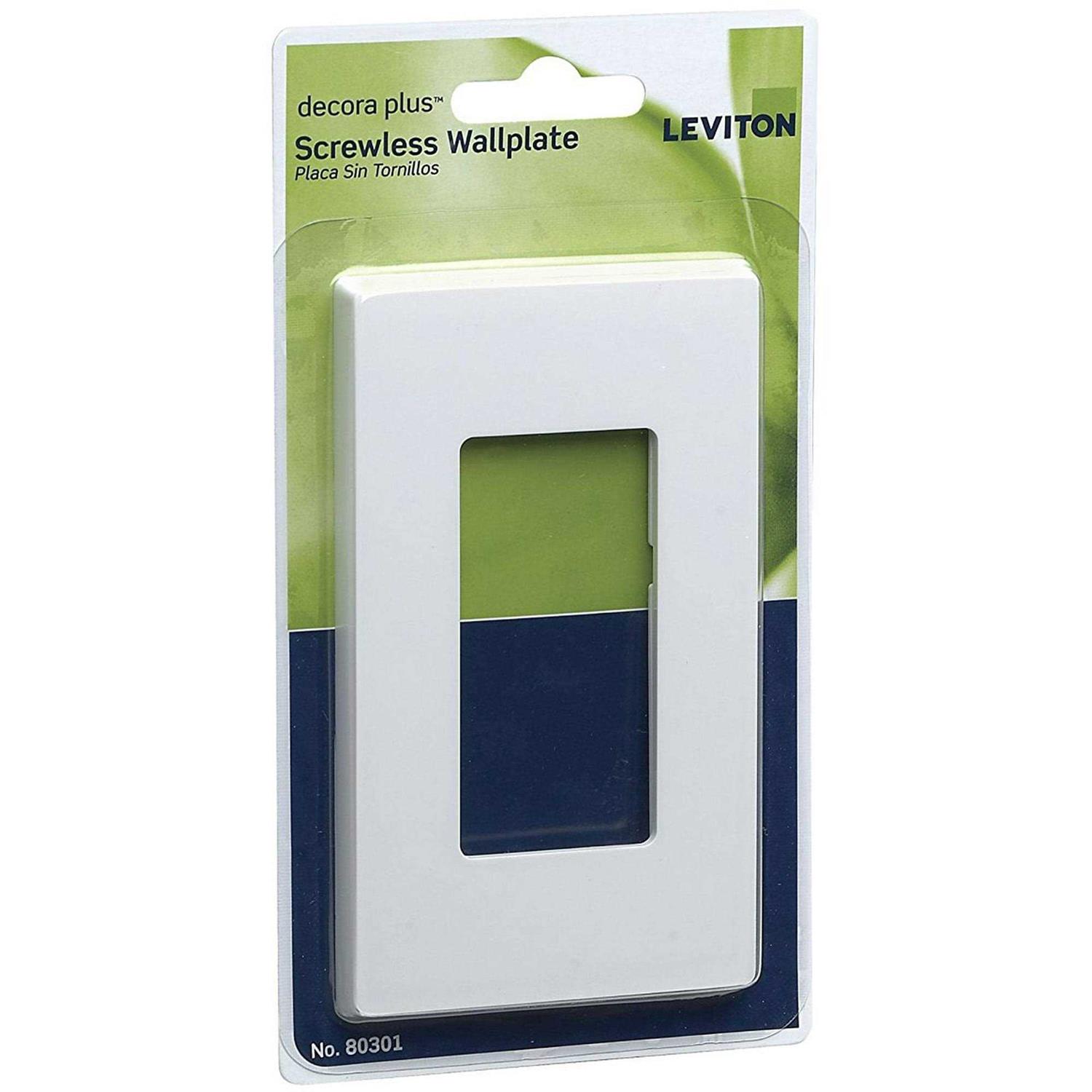 Leviton 80301-SW 1-Gang Decora Plus Screwless Wallplate - Cheap Fitting