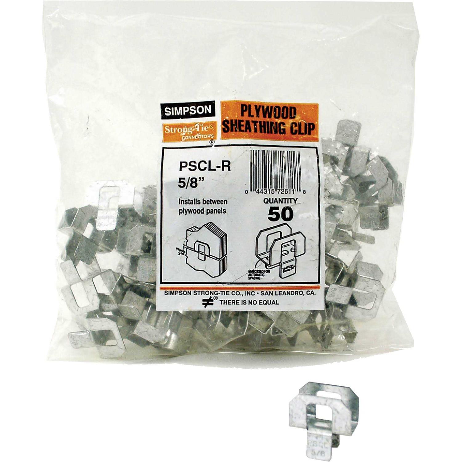 Simpson Strong Tie PSCL 5/8-R50 Panel Sheathing Clip - Cheap Fitting