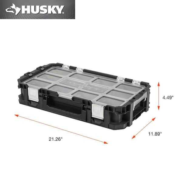 Husky Small Parts Organizer 10-Compartment Portable Compact Tool Box Black Clear Lid - Cheap Fitting
