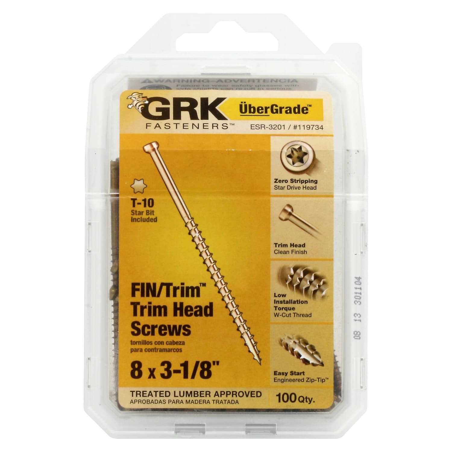 GRK Finishing Trim Head Screws 119734 - Cheap Fitting