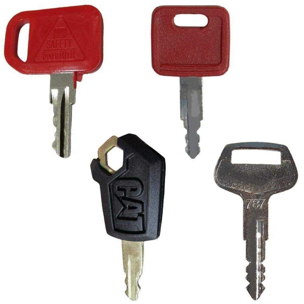 RapartsInc Heavy Equipment Key Set 4 Keys For Cat Fits John Deere & Komatsu - Cheap Fitting