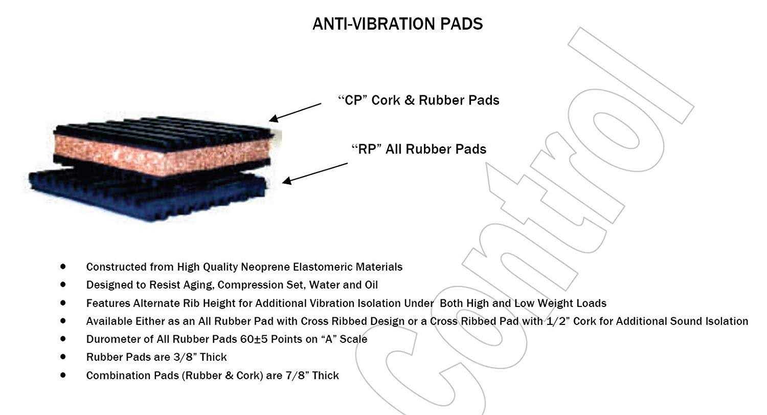 PneumaticPlus 4 Pack Of Anti Vibration Pads 4 X 4 X 7/8 Rubber/Cork Vibration Isolation Pads - Cheap Fitting