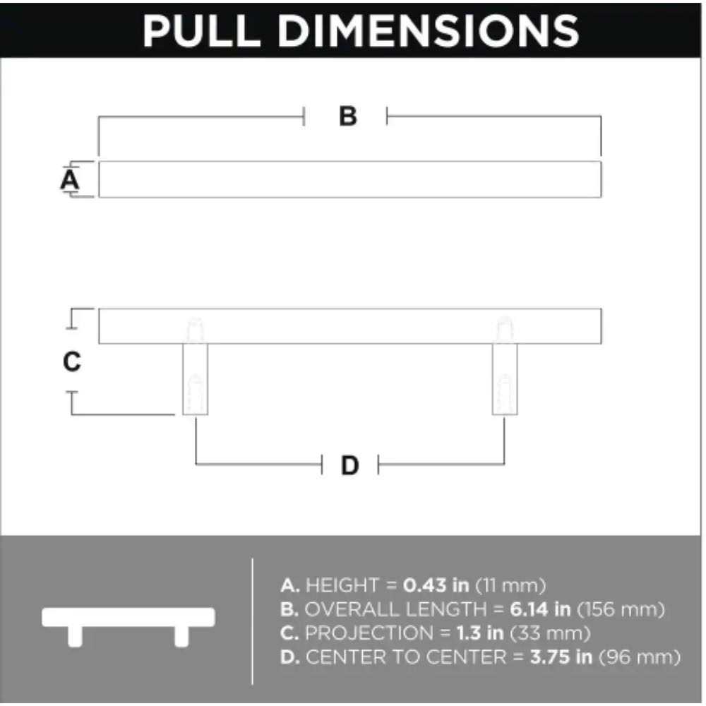 Liberty Modern Square Bar Pull 3 inch - Cheap Fitting