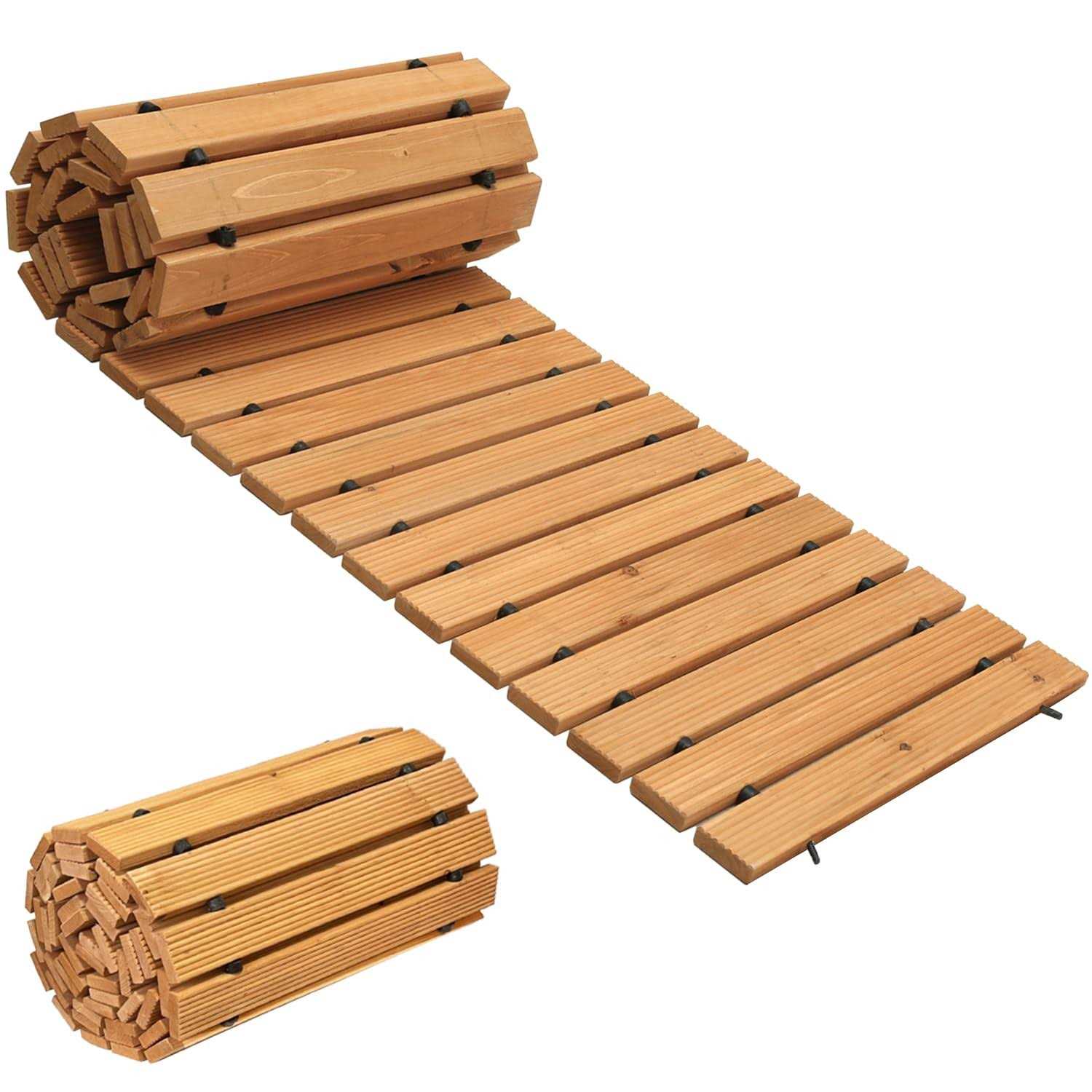 LINSHRY 8Ft Wooden Outdoor Garden Pathway - Cheap Fitting