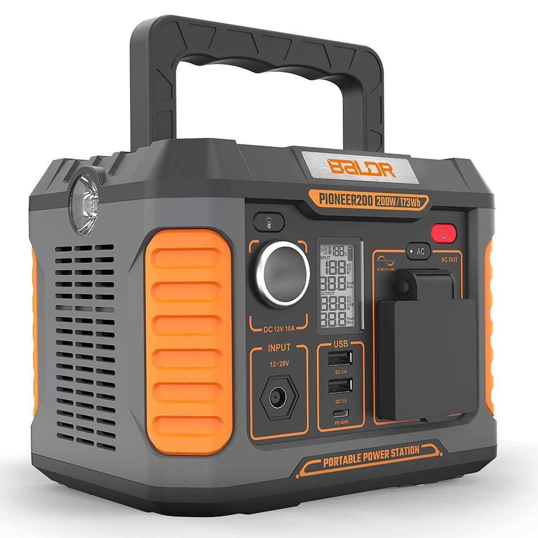 BALDR Portable Power Station Solar Generator with 200W/120V Pure Sine Wave AC Outlet - Cheap Fitting