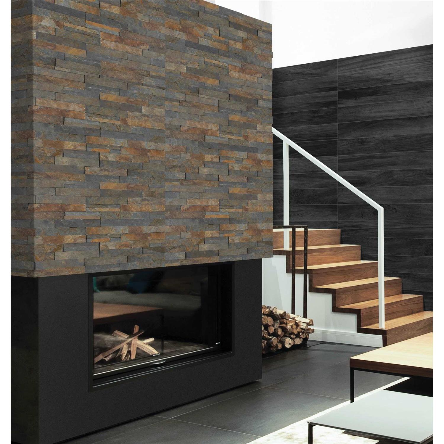 Satori Oxide Ledgestone 6-in x 18-in Natural Stone Slate Stone Look Wall Tile 1001-0116-1 - Cheap Fitting