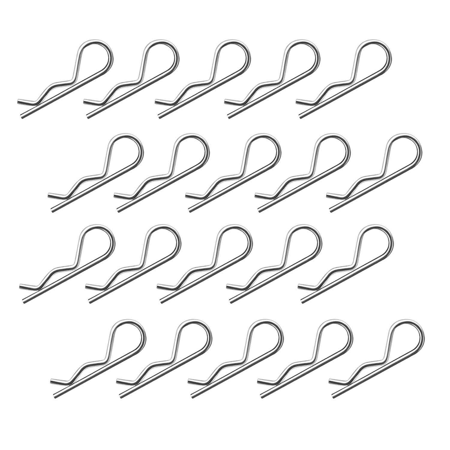 XBDZR 20Pcs R Clips Retaining Cotter Pins Heavy Duty Zinc Plated Cotter Pin Hairpin Assortment Kit for Use On Hitch Pin Lock Systems - Cheap Fitting