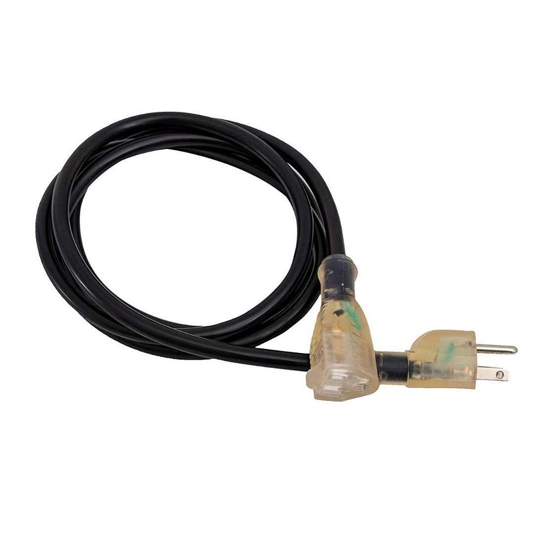 LifeSupplyUSA SJTW 15 Amp 125 Volt 1875 Watt Lighted End Indoor/Outdoor Black Heavy Duty Extension Cord - Cheap Fitting