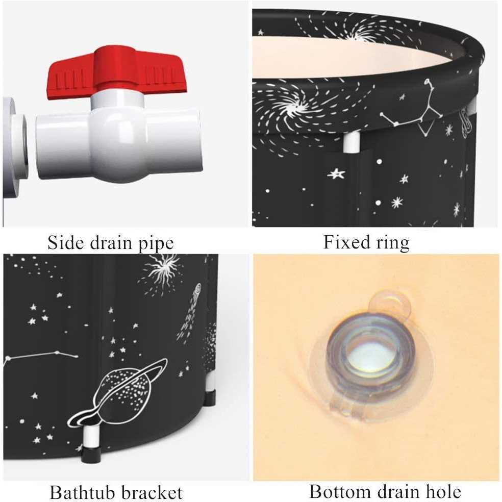 40 Portable Foldable Bathtub Soaking Bathing Tub for Adults Separate Family Bathroom SPA Tub with Drain - Cheap Fitting