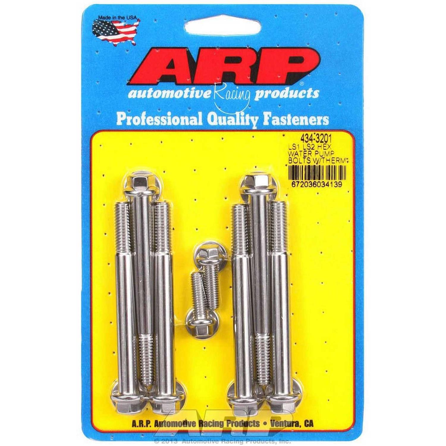 ARP 434-3201 Water Pump Bolt Kit W/ Thermostat Housing Bolts Hex Head - Cheap Fitting