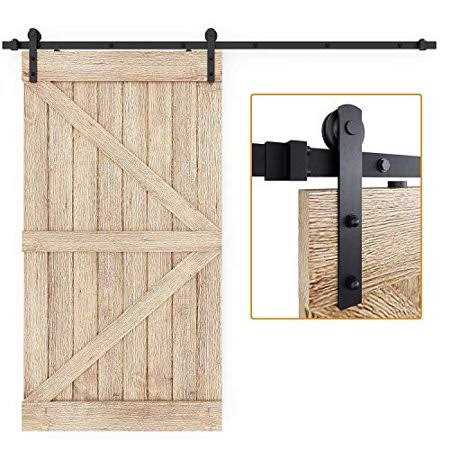 Easelife 8 Ft Heavy Duty Sliding Barn Door Hardware Track Kit,Straight Pulley,Slide Smoothly Quietly,Easy Install - Cheap Fitting