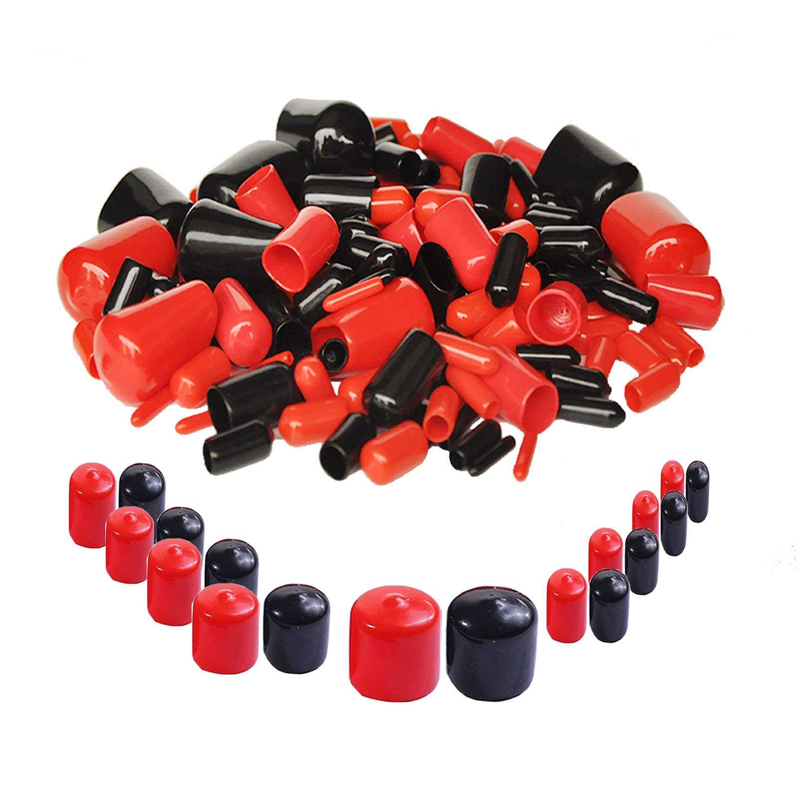 200 Pieces Rubber End Caps Assortment Kit Vinyl Flexible Bolt Screw Rubber Caps Thread Protector End Safety Cover Multi-Purpose,9 Sizes Form 2/25 - Cheap Fitting