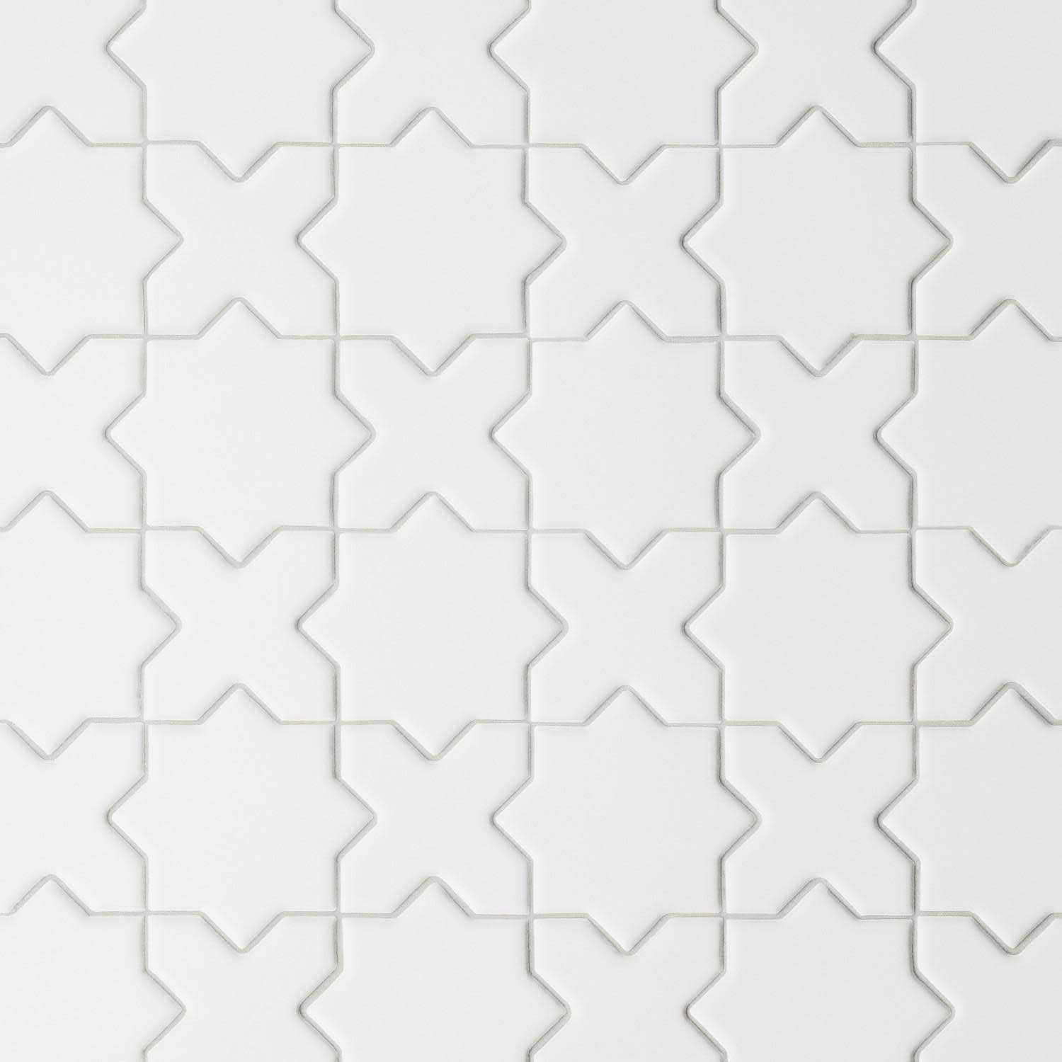 Bedrosians Le Cafe 2 x 2 Cross & Star Glossy Porcelain Mosaic Tile - Cheap Fitting