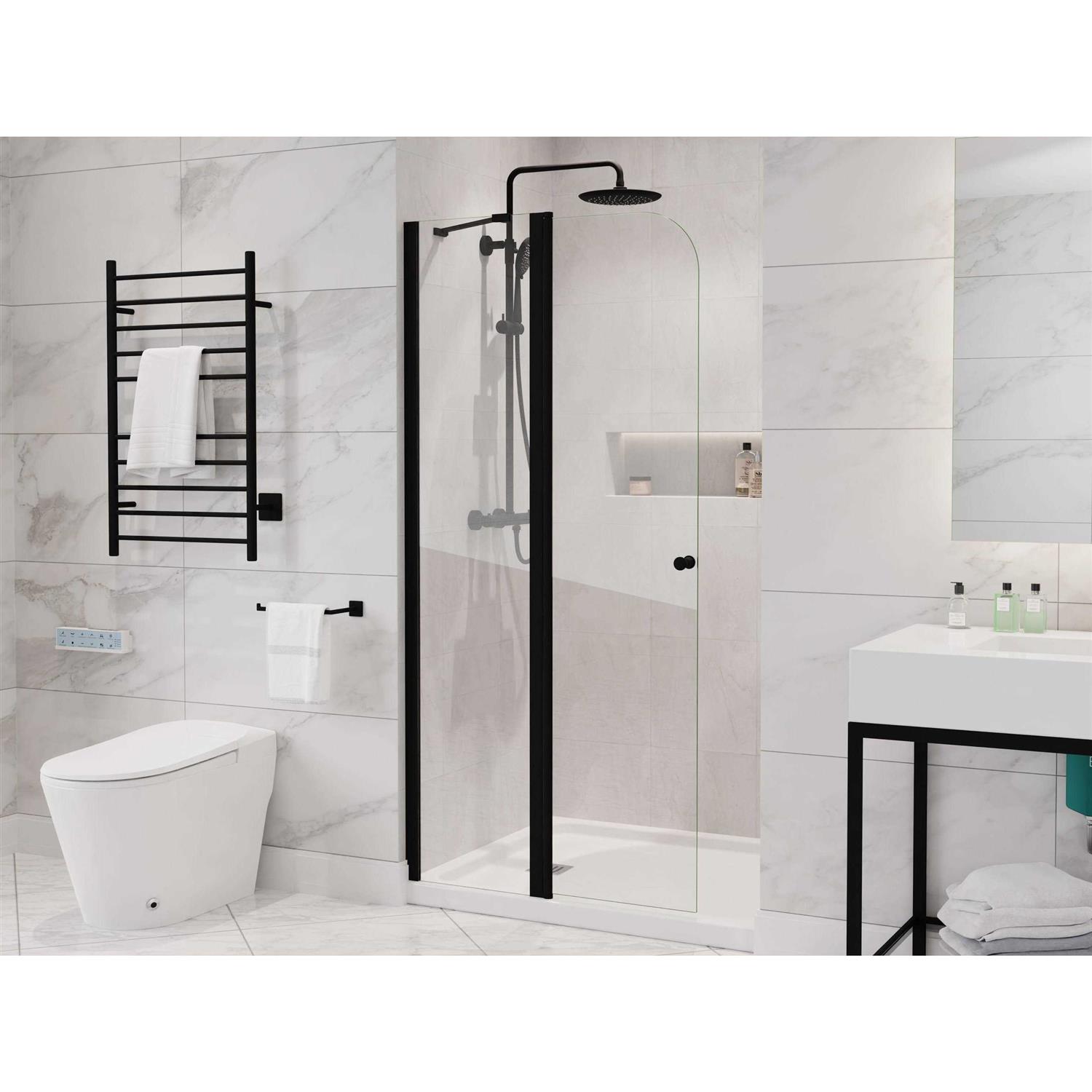 ANZZI Romance 72-in. x 33.5-in. Frameless Swinging Shower Door SD-AZ14-01MB - Cheap Fitting