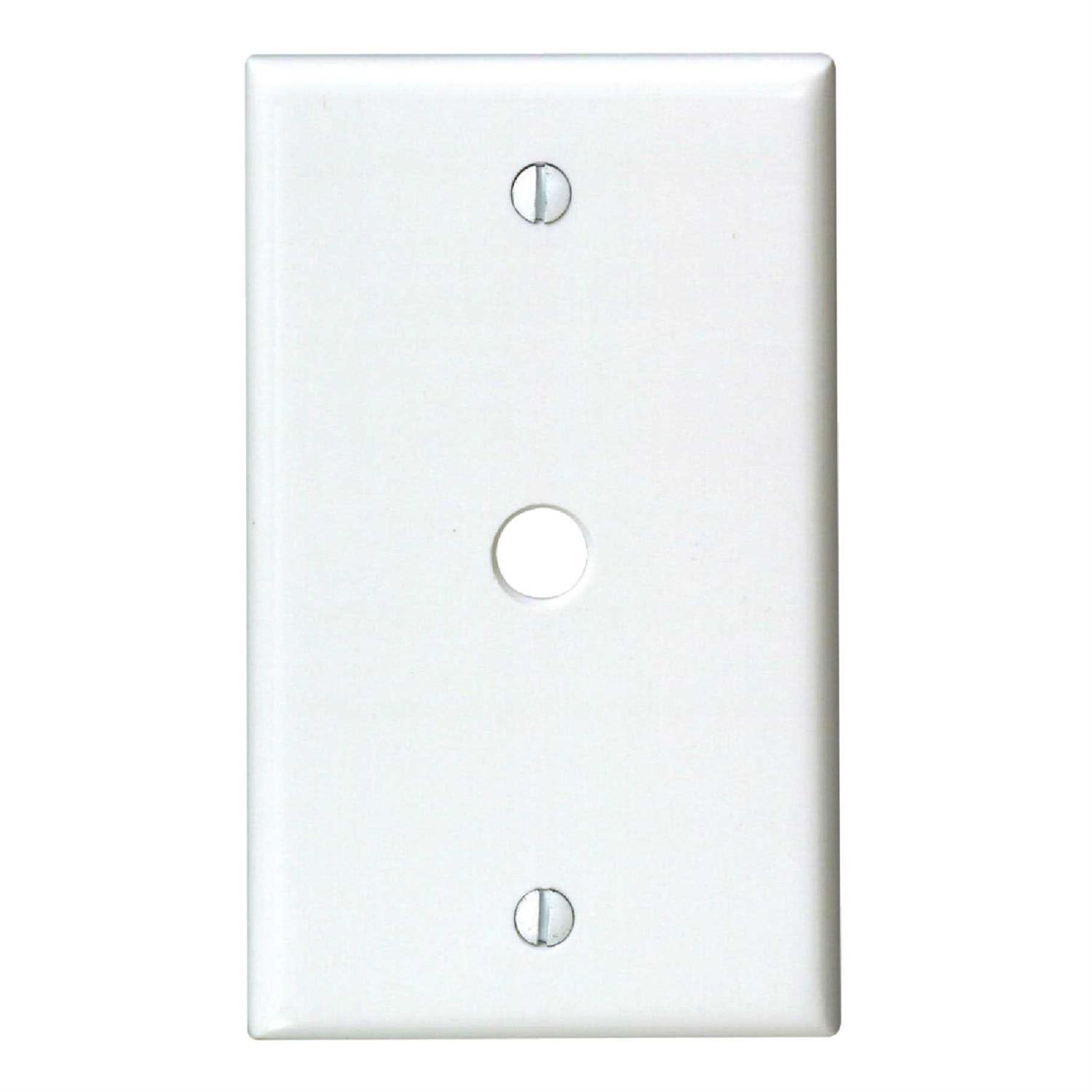 Leviton 1-Gang White Telephone/Cable Wall Plate 88013 - Cheap Fitting