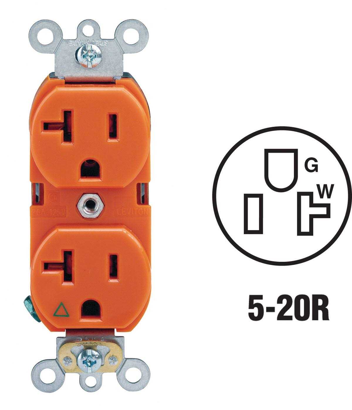 Leviton Isolated Grounding Duplex Outlet Orange - Cheap Fitting
