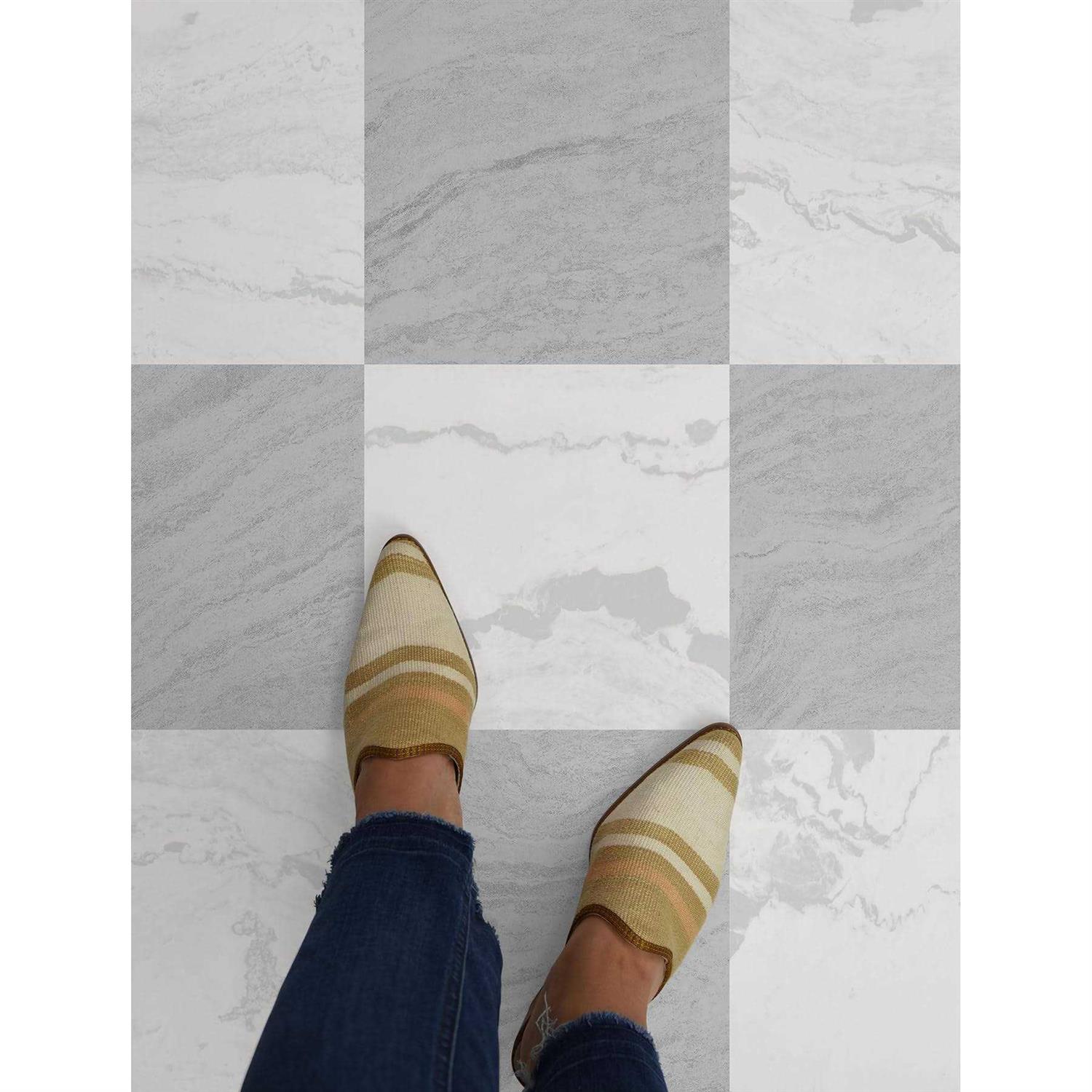 FloorPops Langley Grey Peel & Stick Floor Tiles FP5062 - Cheap Fitting