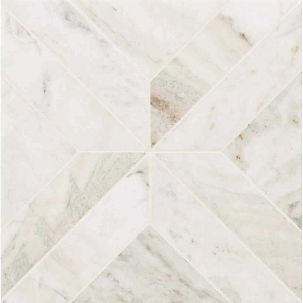 MSI Arabescato Venato White 12 in. x 12 in. x 10mm Honed Mosaic Marble Floor and Wall Tile - Cheap Fitting