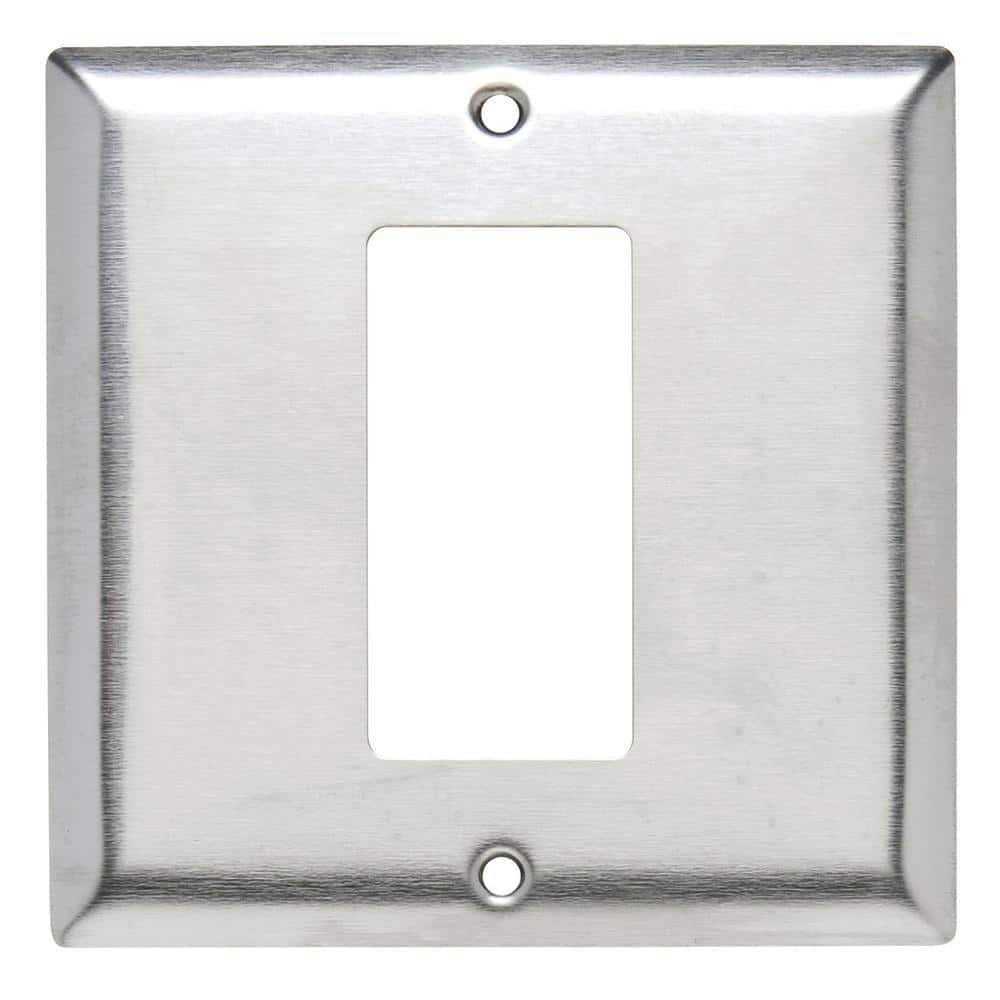 Pass & Seymour 302/304 S/S 2 Gang 1 Decorator/Rocker Wall Plate SS746 - Cheap Fitting