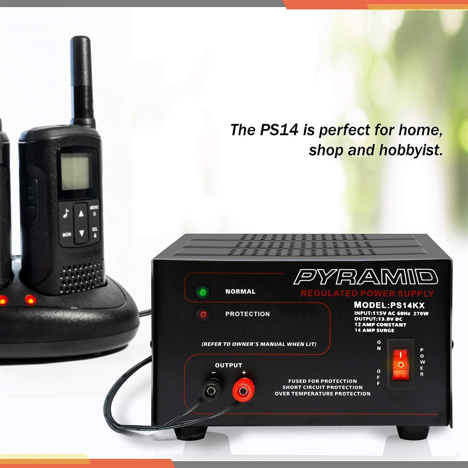 Pyramid Universal Compact Bench Power Supply-12 Amp Linear Regulated Home Lab Benchtop AC-to-Dc 12V Converter w/ 13.8 Volt Dc 115V AC 270 Watt Power - Cheap Fitting