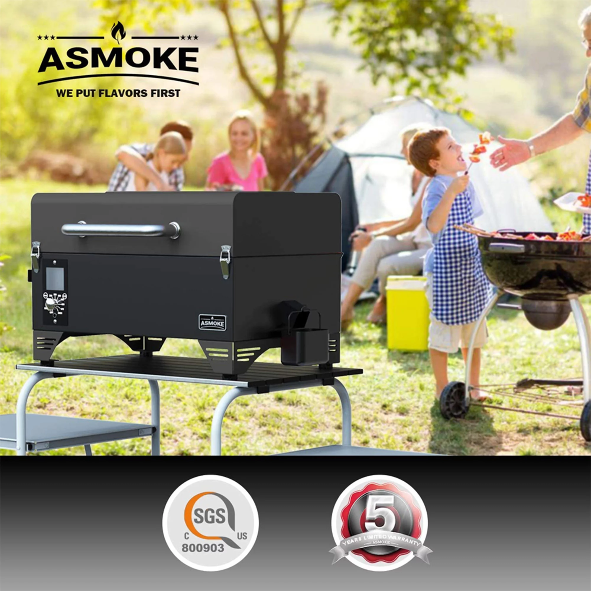 ASMOKE Portable 256 Sq In Wood Pellet Grill & Smoker w/ Starter Kit, Black - Cheap Fitting