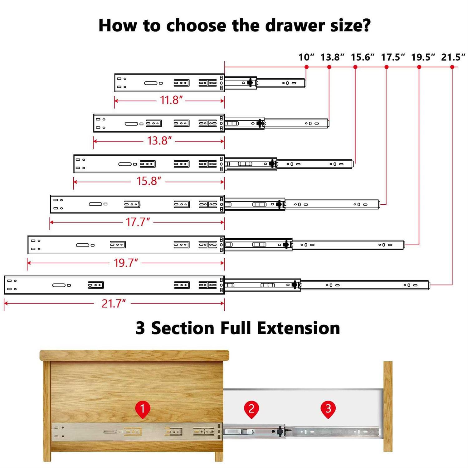 Drawer Slides Plusmart Soft Close Drawer Slide Glides Ball Bearing Full Extension Cabinet Slides - Cheap Fitting