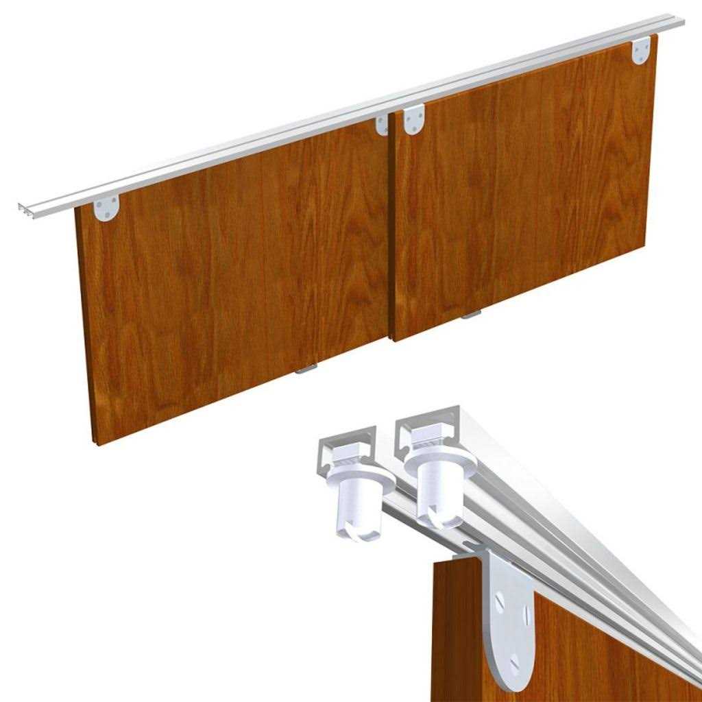 Sliding Cabinet Door Hardware Kit Tracks For 2 Bypass Cabinet Doors Up To 13lbs - Cheap Fitting