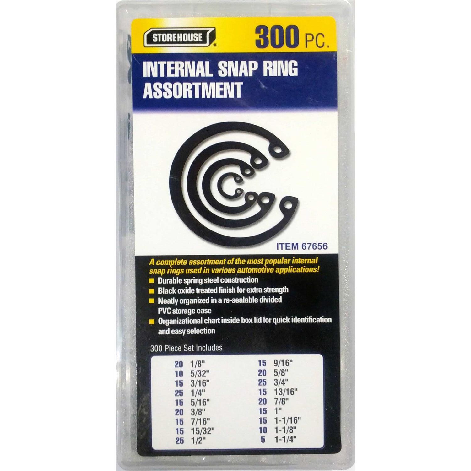 Storehouse 300 Piece Internal Retaining Ring Assortment - Cheap Fitting