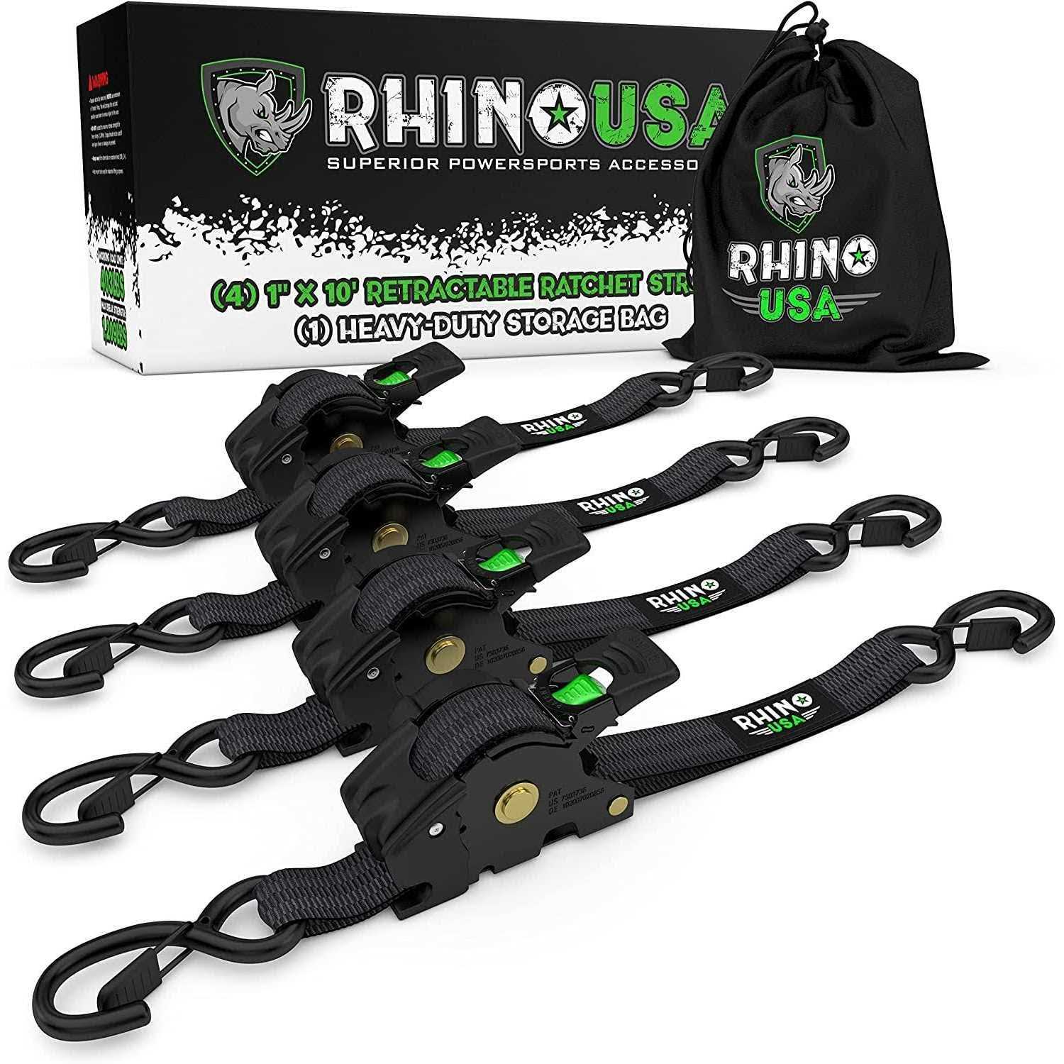 Rhino USA 1 inch x Retractable Ratchet Straps - Cheap Fitting