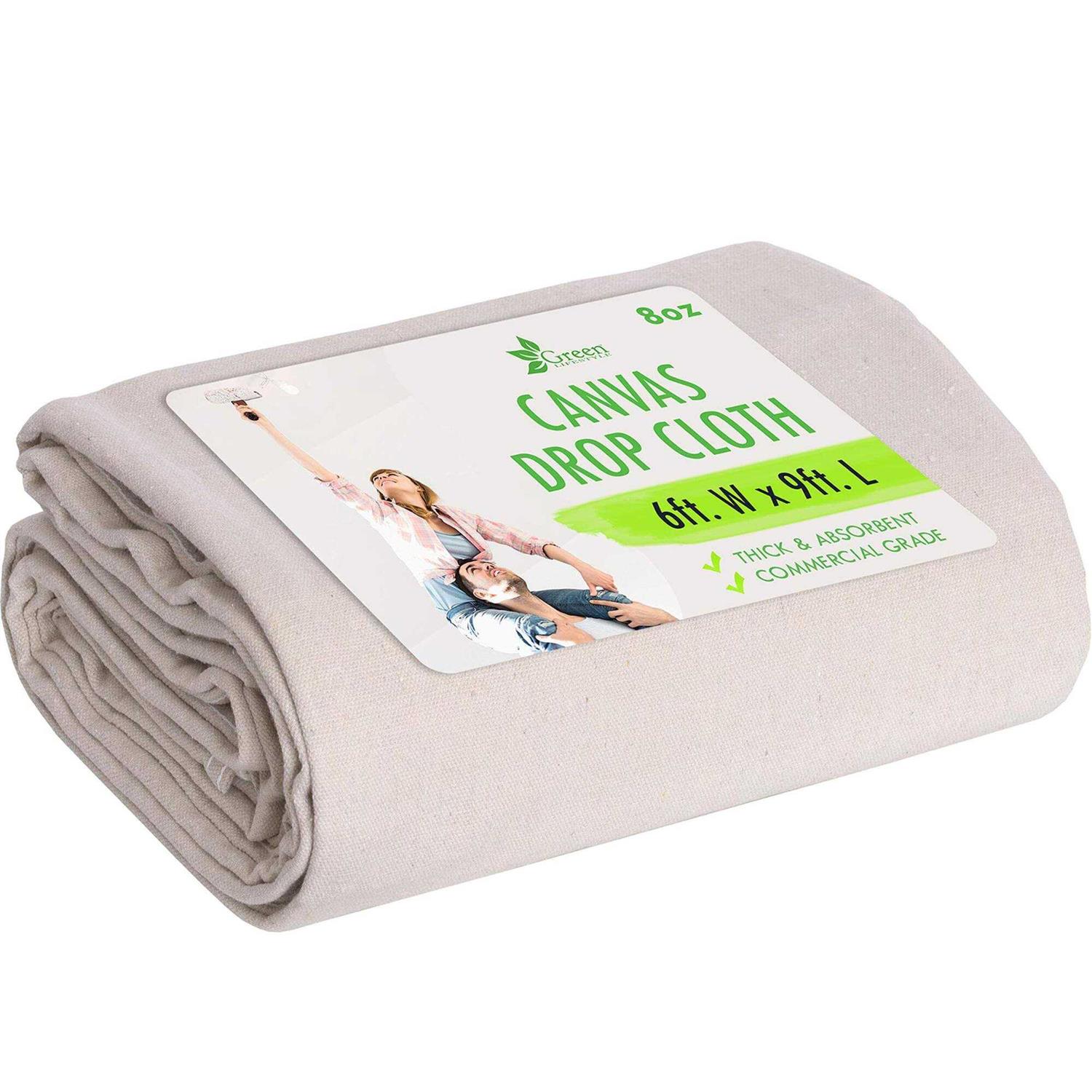 Green Lifestyle All Purpose Canvas Drop Cloth Canvas Tarp Canvas Fabric Drop Cloth Curtains - Cheap Fitting