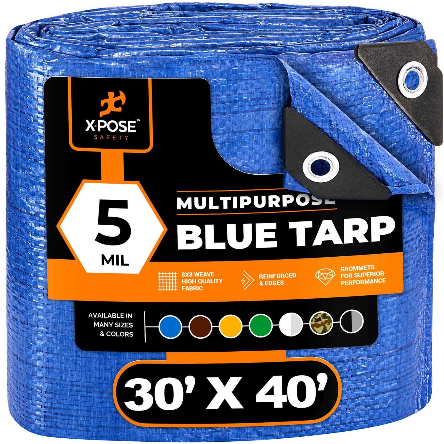 Xpose Safety Better Blue Poly Tarp Multipurpose Protective Cover - Cheap Fitting