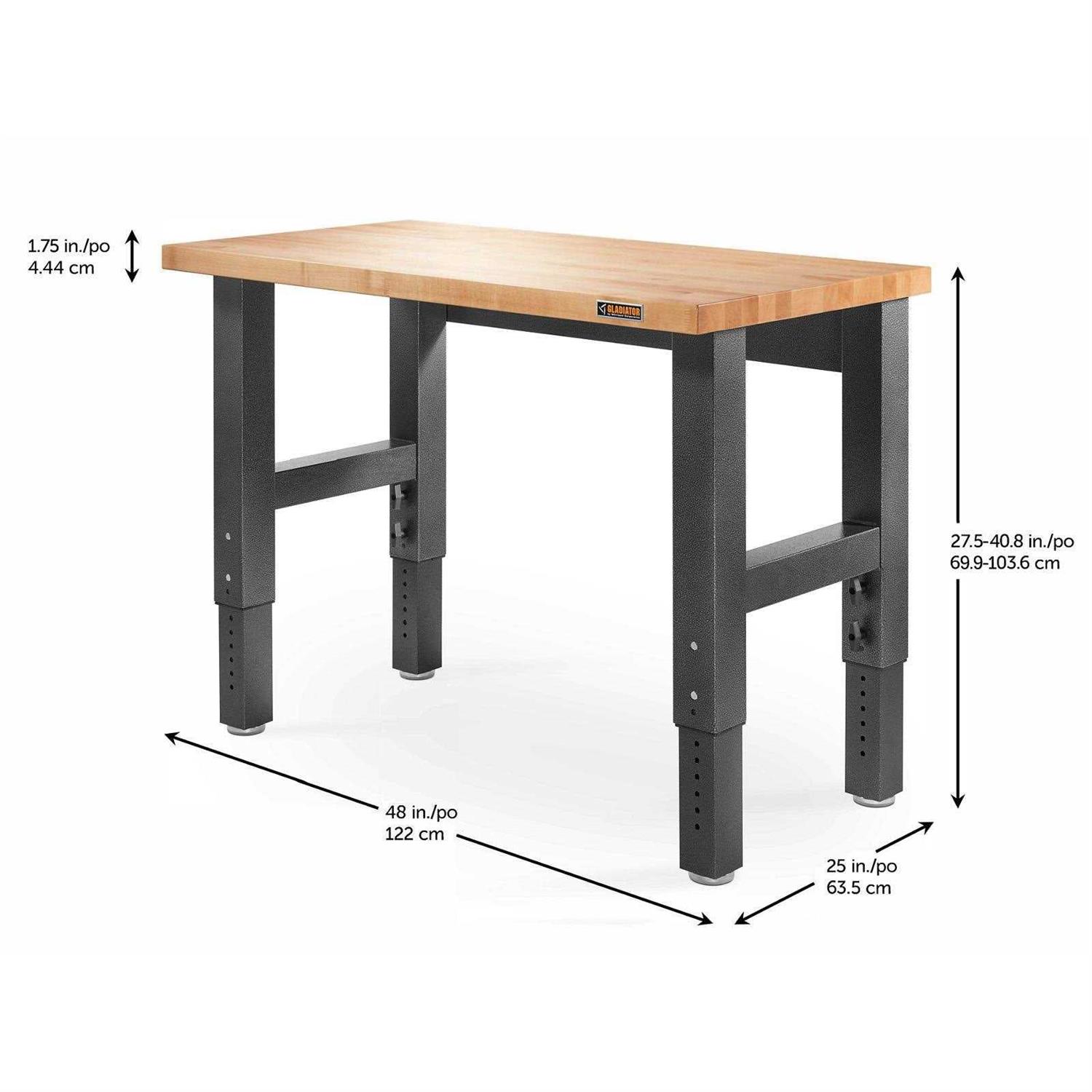 Gladiator 4′ Adjustable Height Hardwood Workbench - Cheap Fitting