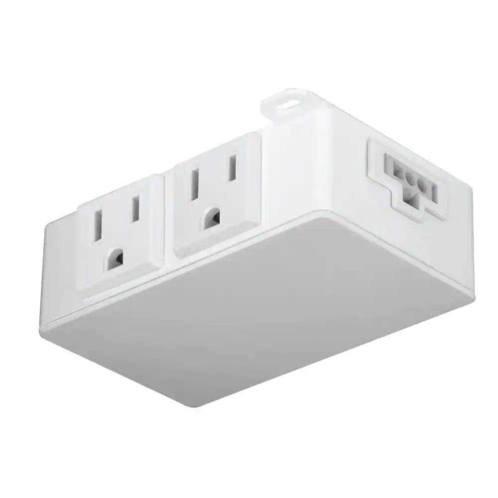 Feit Electric White Onesync Under Cabinet in-Line 2 AC Outlet Adapter with 18 in. Link Cable Power Cord - Cheap Fitting