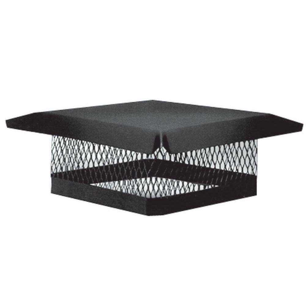 Master Flow 13 in. x 13 in. Galvanized Steel Fixed Chimney Cap in Black - Cheap Fitting