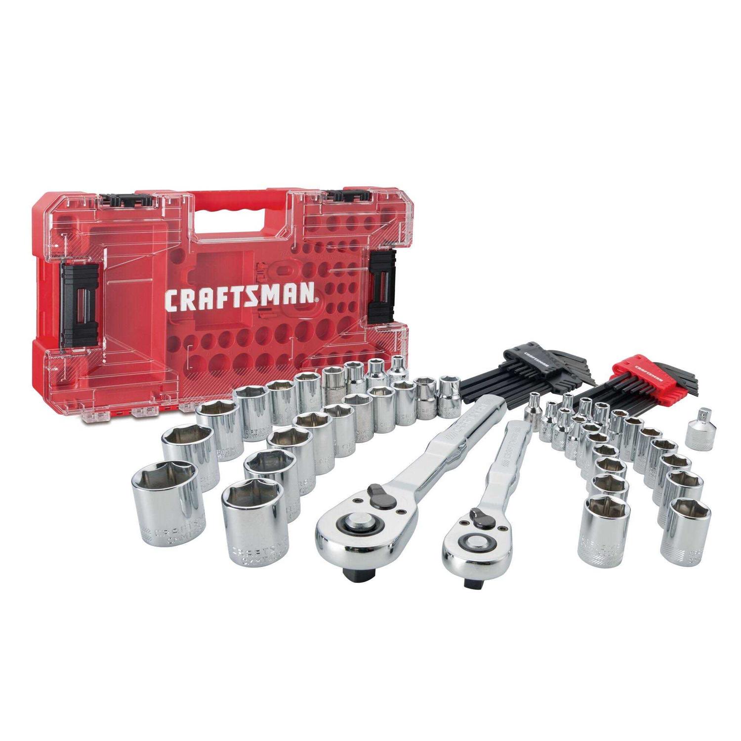 Craftsman 71-Piece Standard and Metric Polished Chrome Mechanics Tool Set with Hard Case - Cheap Fitting