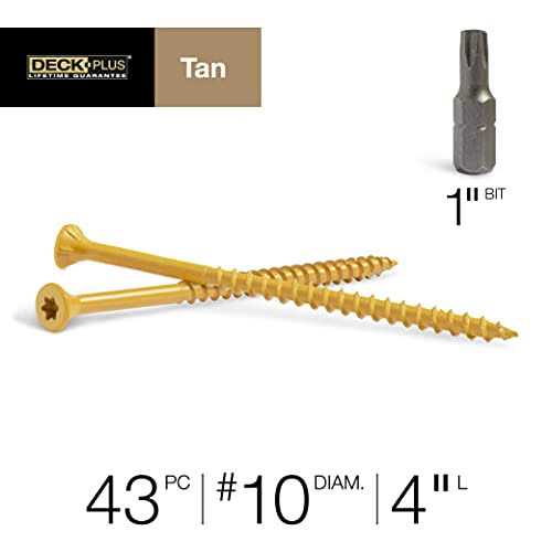 Deck Plus No. 10 x 4 in. L Star Flat Head Exterior Deck Screws 1 lb 48423 - Cheap Fitting