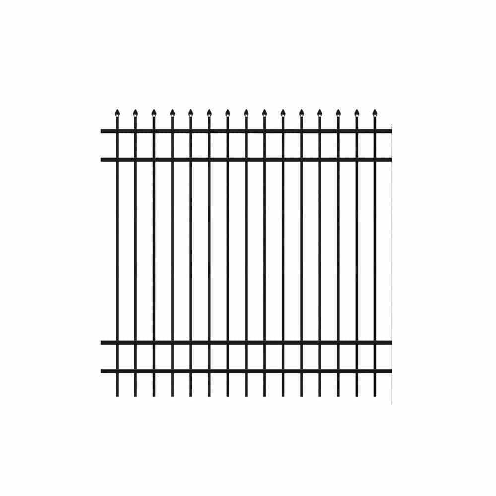 Barrette Outdoor Living Cascade Standard-Duty 6 ft. H x 6 ft. W Black Aluminum Pre-Assembled Fence Panel 73002352 - Cheap Fitting