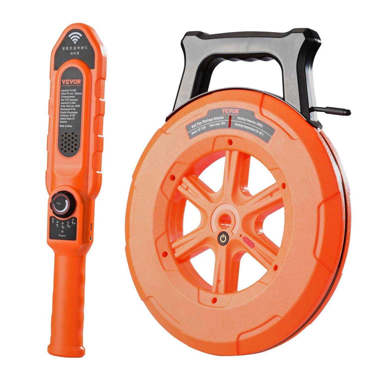 VEVOR Pipe Blockage Detector Locators 100ft/30m Waterproof for Pvc Plastic Metal - Cheap Fitting