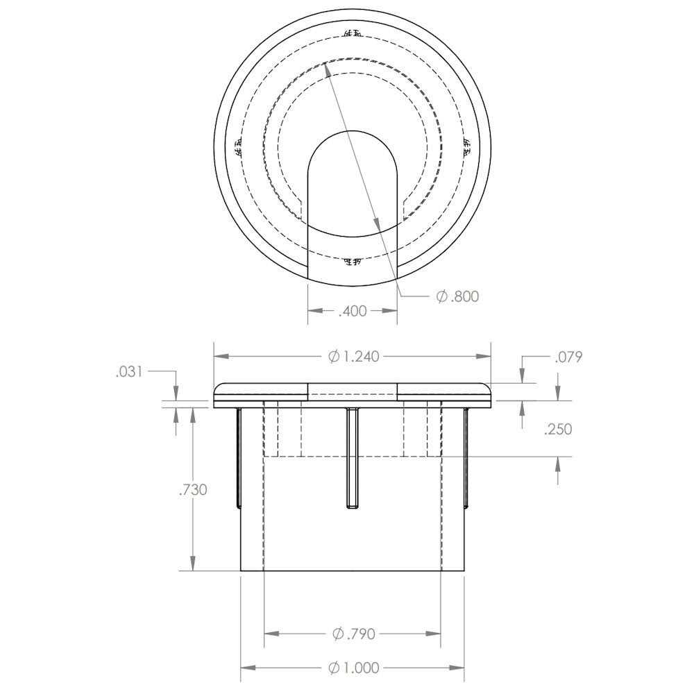 Cut-hole Size Round Wire Management Grommet with Removable Lid - Cheap Fitting