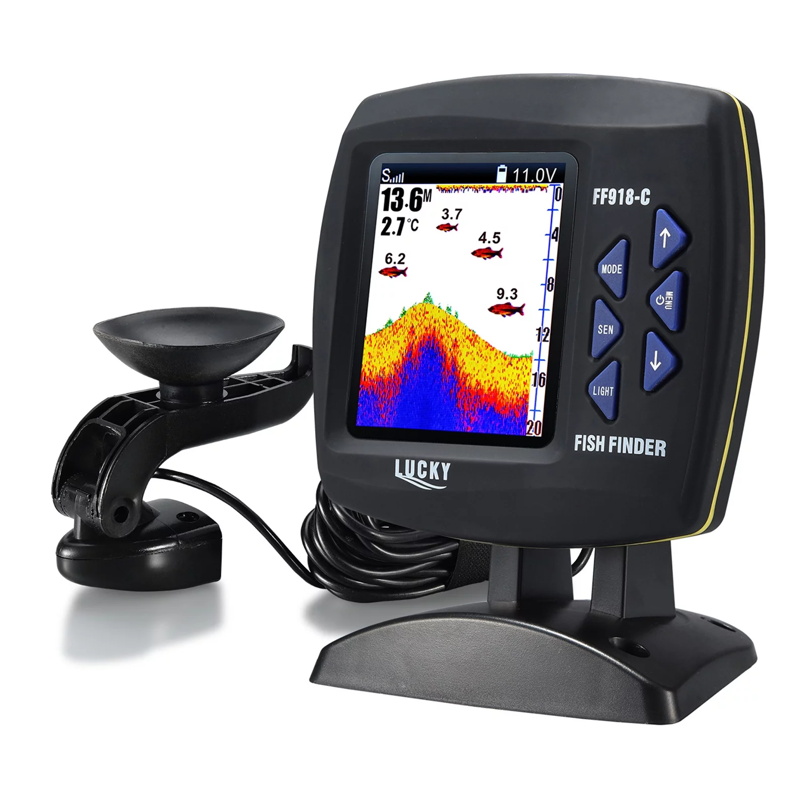 Lucky FF918-C Color LCD Screen Fish Finder 590ft Water Depth Boat Fish Finder - Cheap Fitting