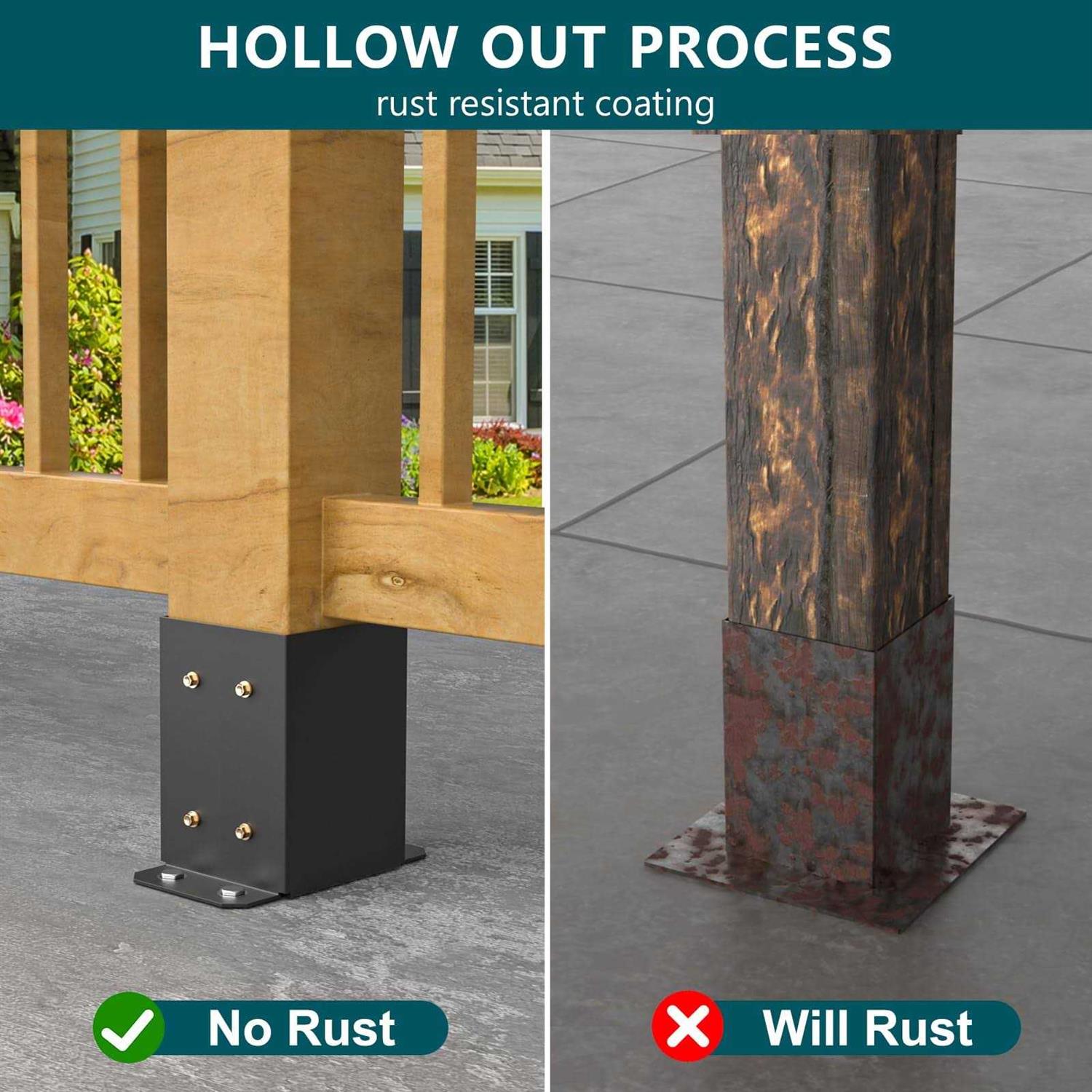 SPACEEUP Post Base Inner Size 3.6×3.6 Post Base Brackets - Cheap Fitting